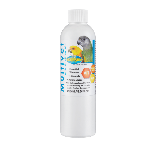 Multivet Liquido para Loros, 250 ml, Vetafarm